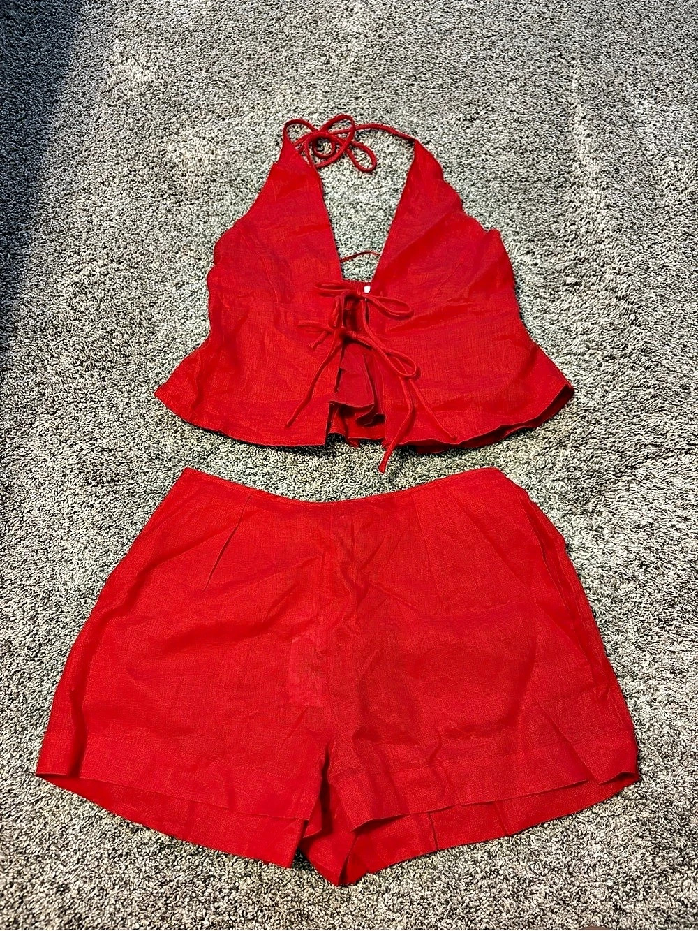 L*SPACE April Top & Lia Short Set Red Size Small